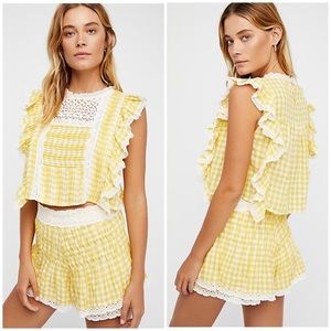 Free People Gingham Ruffle Set